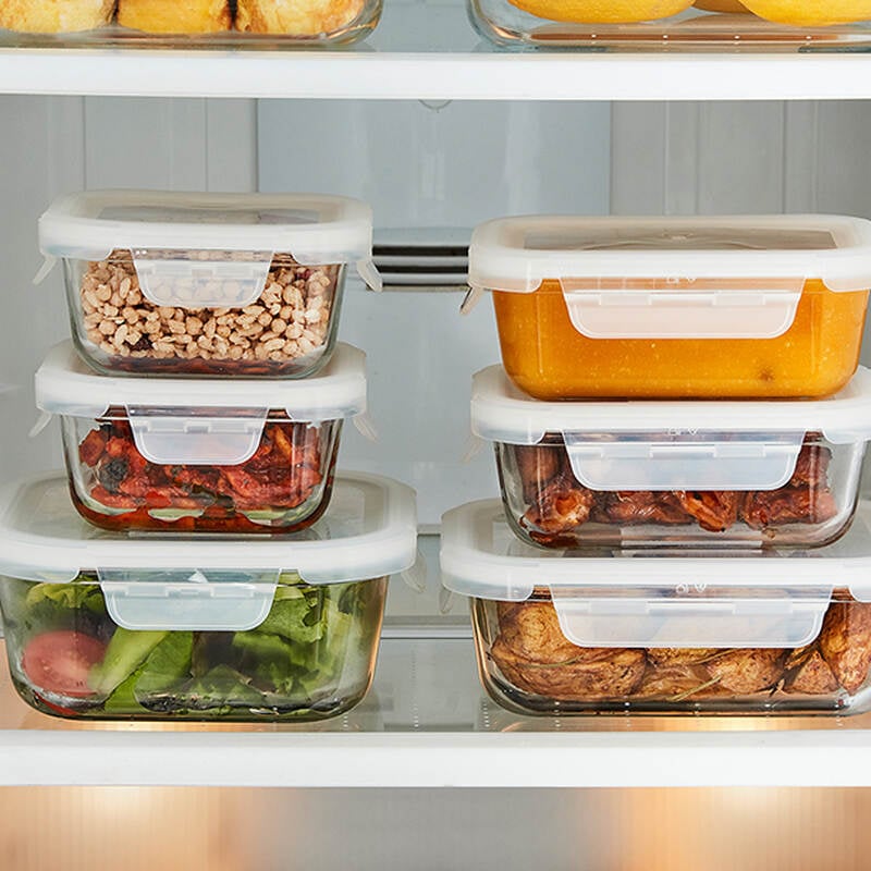 Blanc glass food container 6PCs - White - 320ml, 370ml, 520ml, 640ml, 800ml 1040ml - LLG1101, LLG1102, LLG1103, LLG1104, LLG1105, LLG1106 image number null
